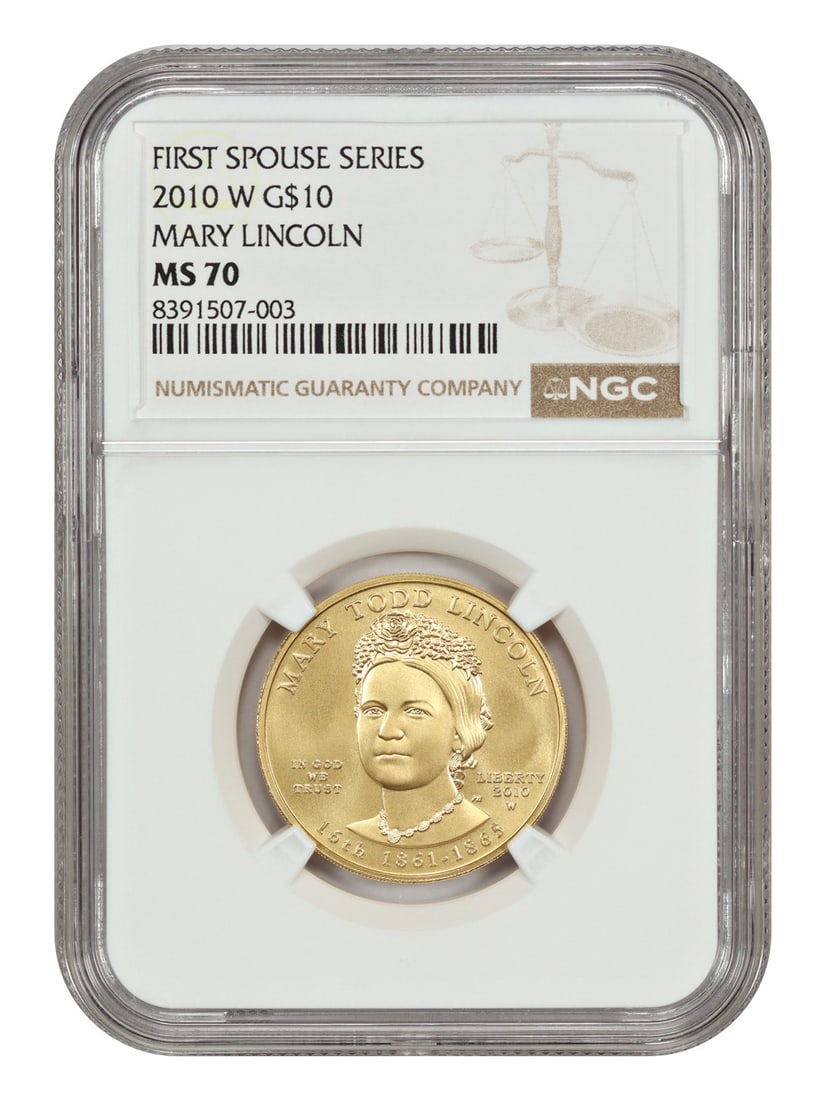 2010 West Point $10 Mary Lincoln NGC MS70 First Spouses Coin (1 of 2)