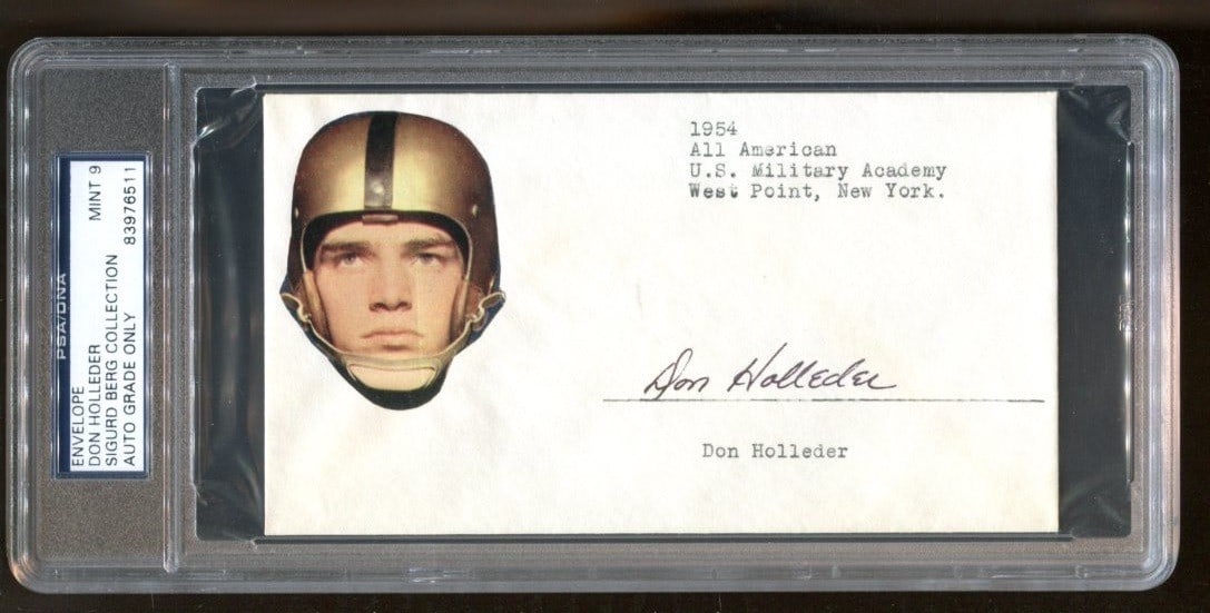Don Holleder Signed FDC Army West Point 1967 PSA/DNA Autographed Football: Don Holleder Signed FDC Army West Point 1967 PSA/DNA Autographed Football This item features a signed first day cover (FDC) by Don Holleder, a notable figure in NCAA football associated with Army West