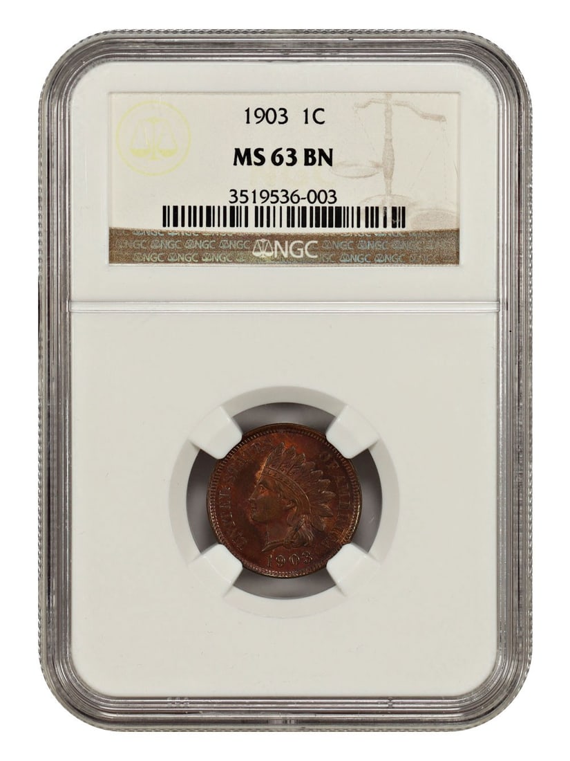 1903 Indian Head Cent NGC MS63 Brown Uncirculated Coin (1 of 4)