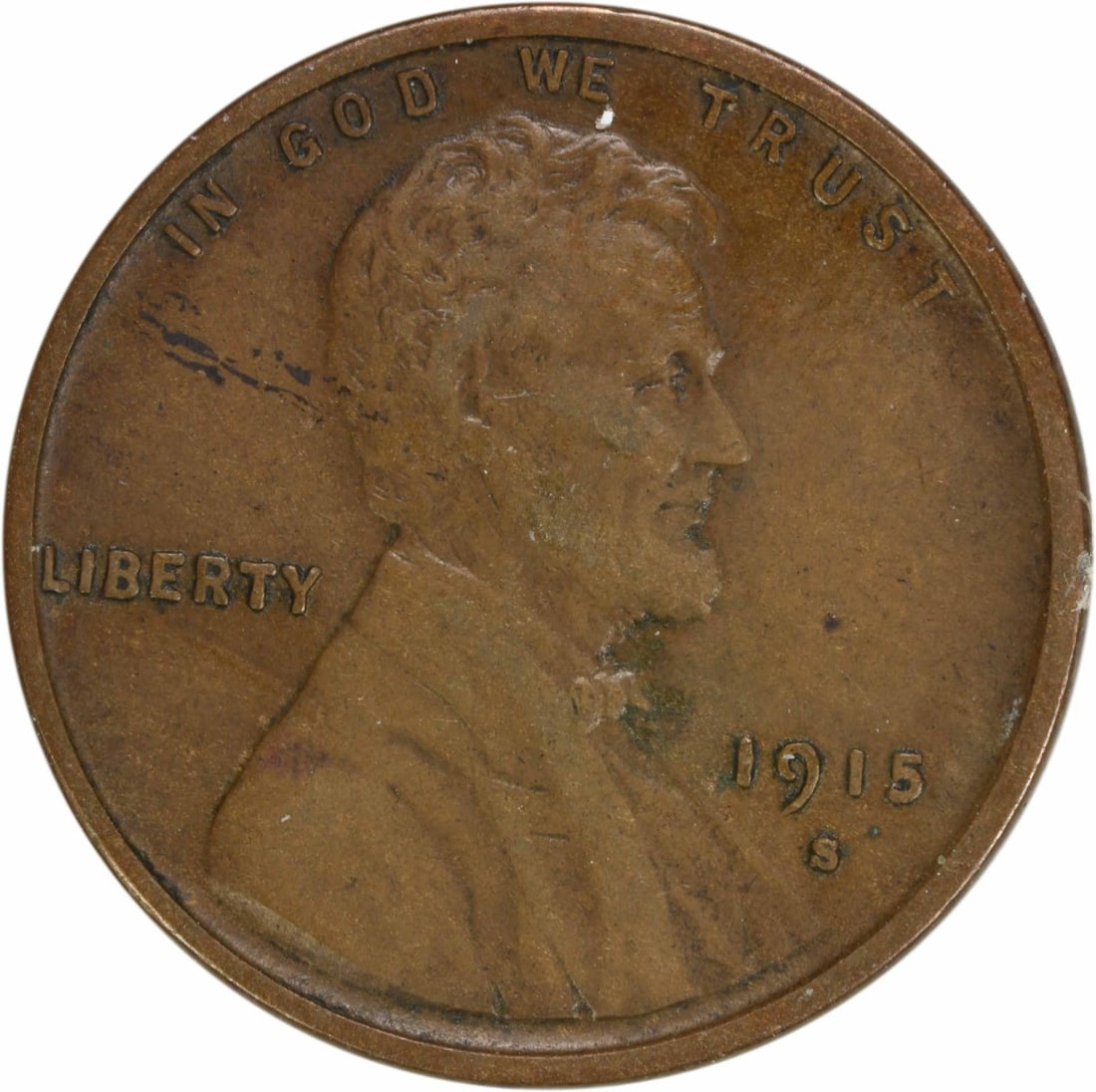 1915-S Lincoln Wheat Cent EF Uncertified Copper Coin (1 of 2)
