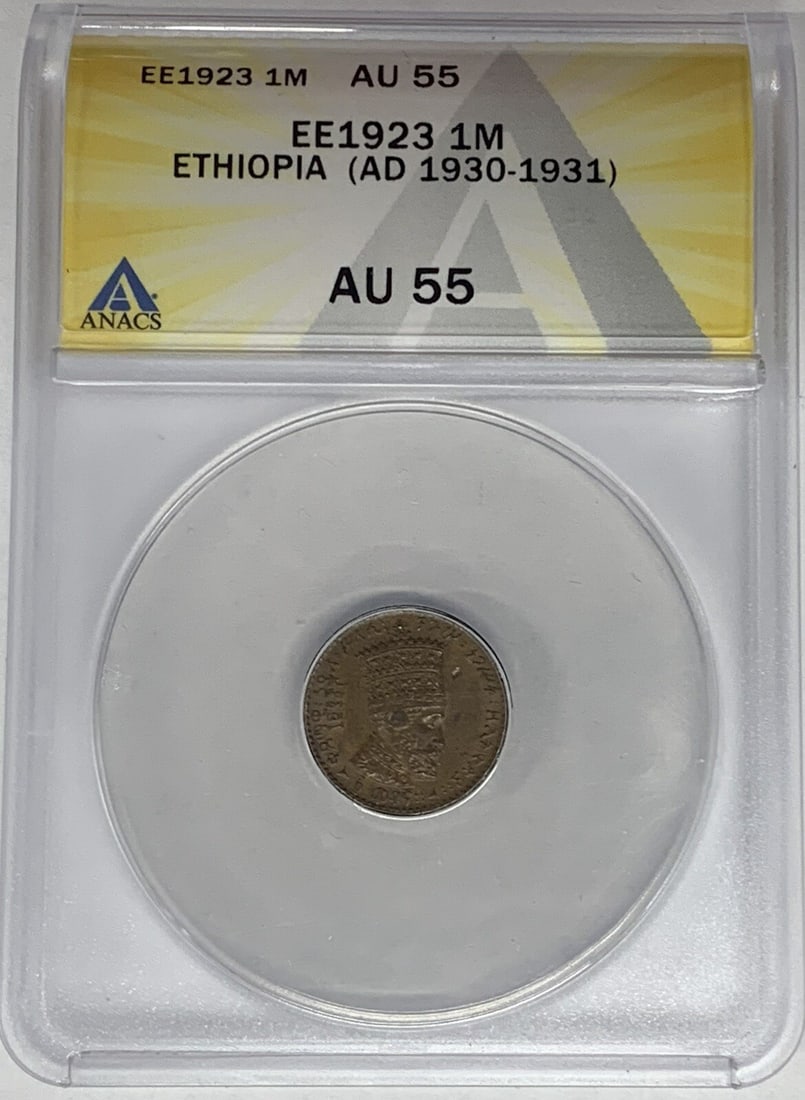 1931 Ethiopia 1 Matona Coin ANACS AU 55 Certified: 1931 Ethiopia 1 Matona Coin ANACS AU 55 Certified Ethiopia 1 Matona coin from 1931, graded AU 55 by ANACS. This pre-owned coin offers a collectible example from the era. Specifications Country of orig