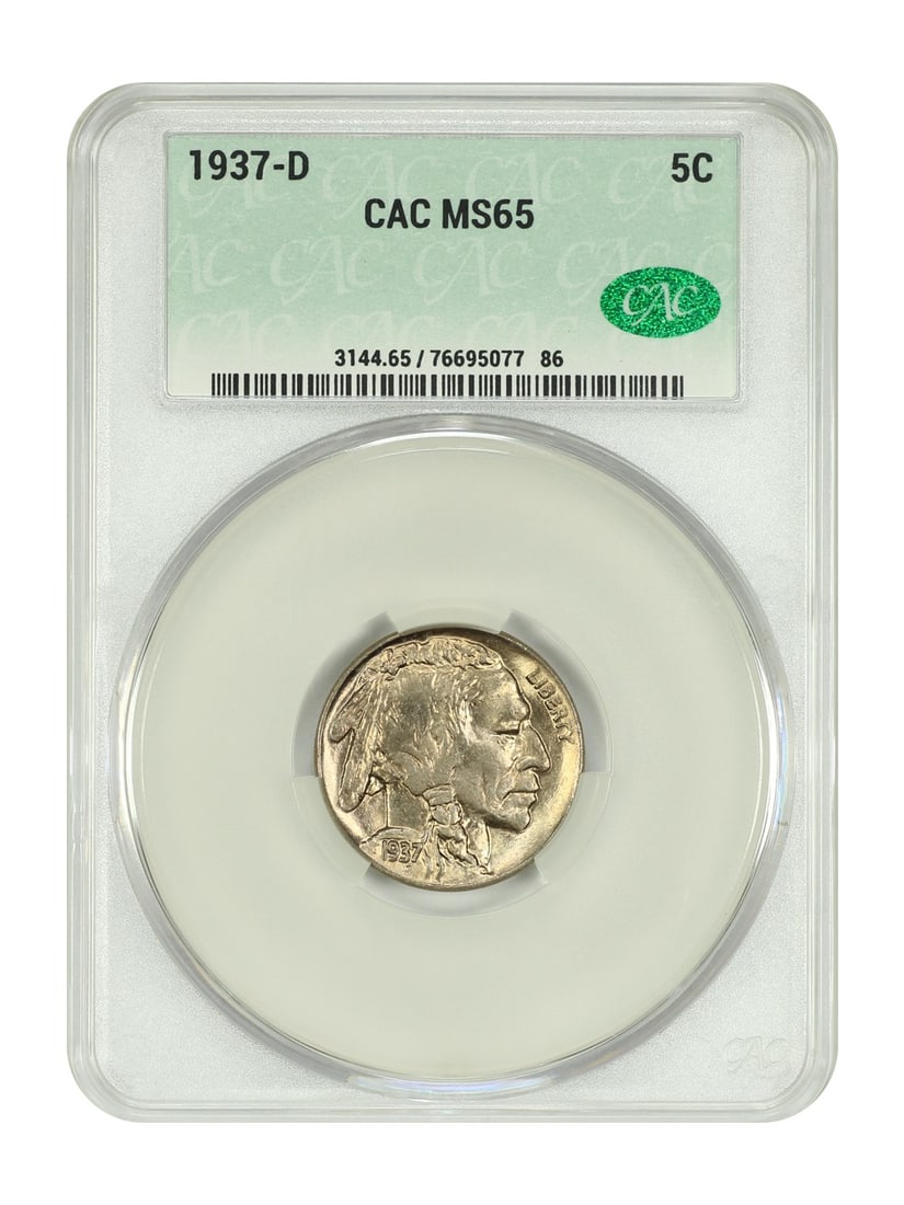 1937-D Buffalo Nickel CACG MS65 Uncirculated Coin (1 of 2)