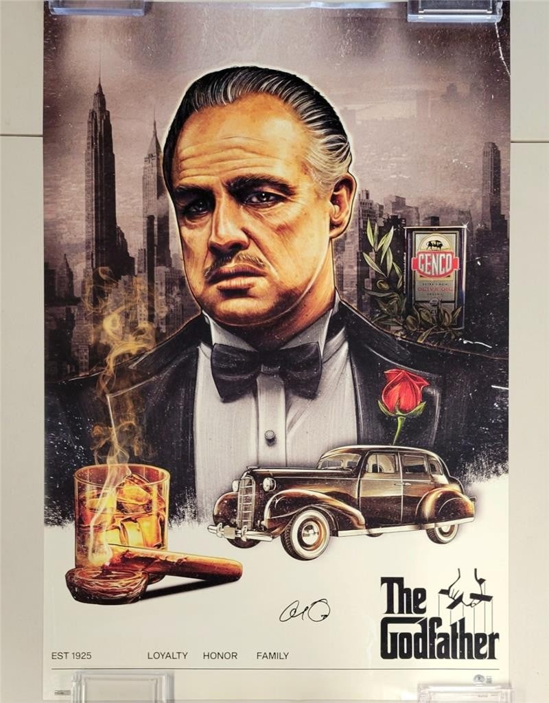 Al Pacino autographed 24x36 The Godfather poster Beckett authenticated: Al Pacino autographed 24x36 The Godfather poster Beckett authenticated This is an original 24x36 inch poster from the movie The Godfather, featuring the autograph of Al Pacino as authenticated by Beck