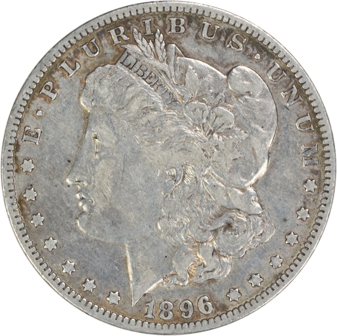 VF Grade 1896 New Orleans Morgan Dollar Uncertified Silver Coin: VF Grade 1896 New Orleans Morgan Dollar Uncertified Silver Coin This 1896-O Morgan Silver Dollar is a circulated coin from the United States minted in New Orleans. Composed of 90% silver and 10% coppe