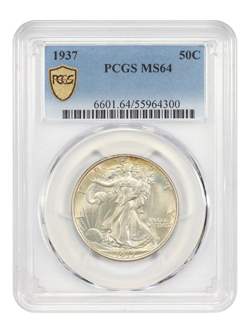 PCGS MS64 1937 Walking Liberty Half Dollar 50C Philadelphia Mint Coin (1 of 4)
