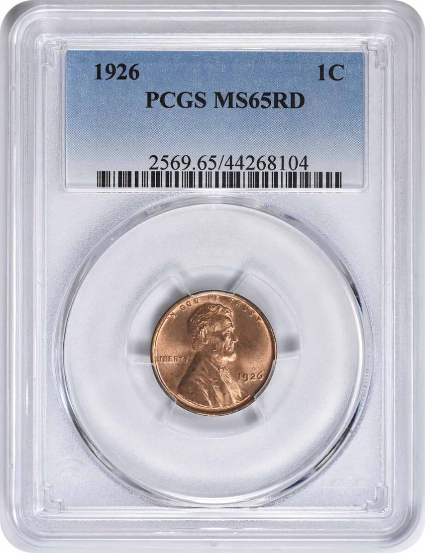 1926 Lincoln Cent MS65RD Uncirculated PCGS 95% Copper Wheat Design (1 of 2)