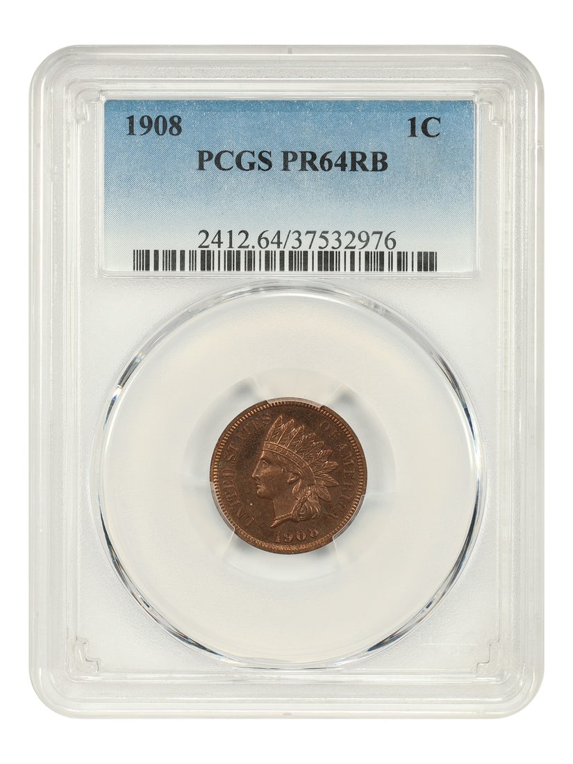 1908 Indian Cent Proof PCGS PR64RB One Cent Coin (1 of 6)