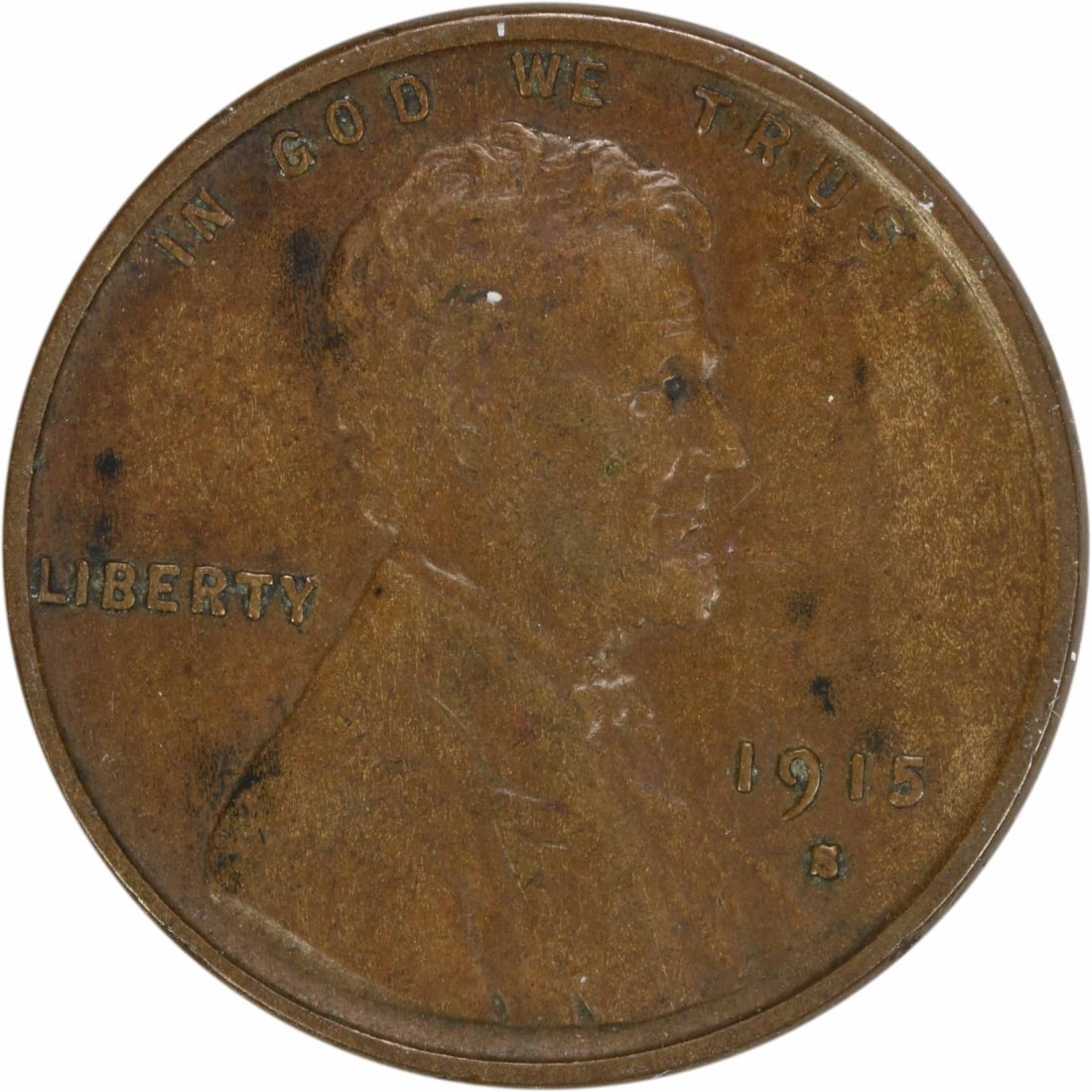 1915-S Lincoln Wheat Cent EF Uncertified Copper Coin (1 of 2)