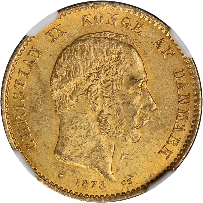 NGC MS62 Denmark 20 Kroner Gold Coin 1873 HC CS (1 of 4)