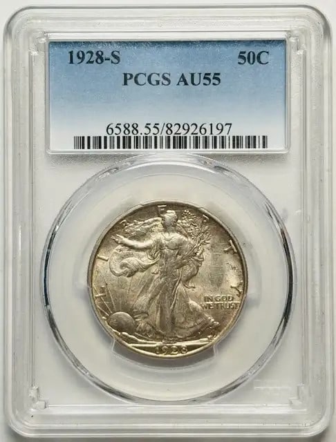 1928 San Francisco Silver Half Dollar PCGS Graded AU 55 (1 of 2)