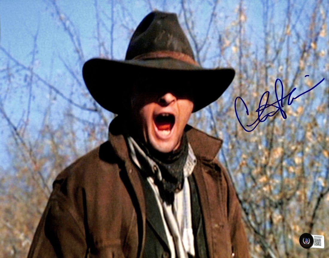 11x14 Photo Signed by Charlie Sheen as Dick Brewer from Young Guns Beckett Authenticated: 11x14 Photo Signed by Charlie Sheen as Dick Brewer from Young Guns Beckett Authenticated This 11x14 color photograph features Charlie Sheen as Dick Brewer from the film Young Guns. The photograph is h