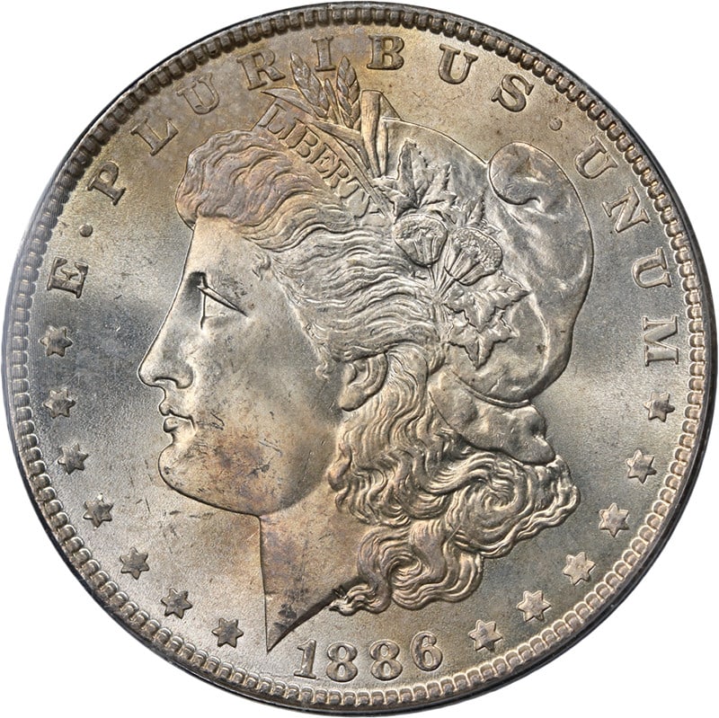 PCGS MS65 Morgan Dollar 1886-P OGH Silver Strong Strike (1 of 4)