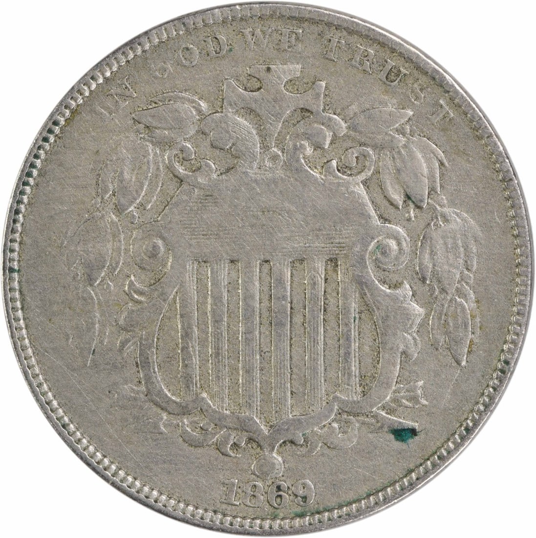 1869 Shield Nickel VF Uncertified 5C Philadelphia Mint (1 of 2)