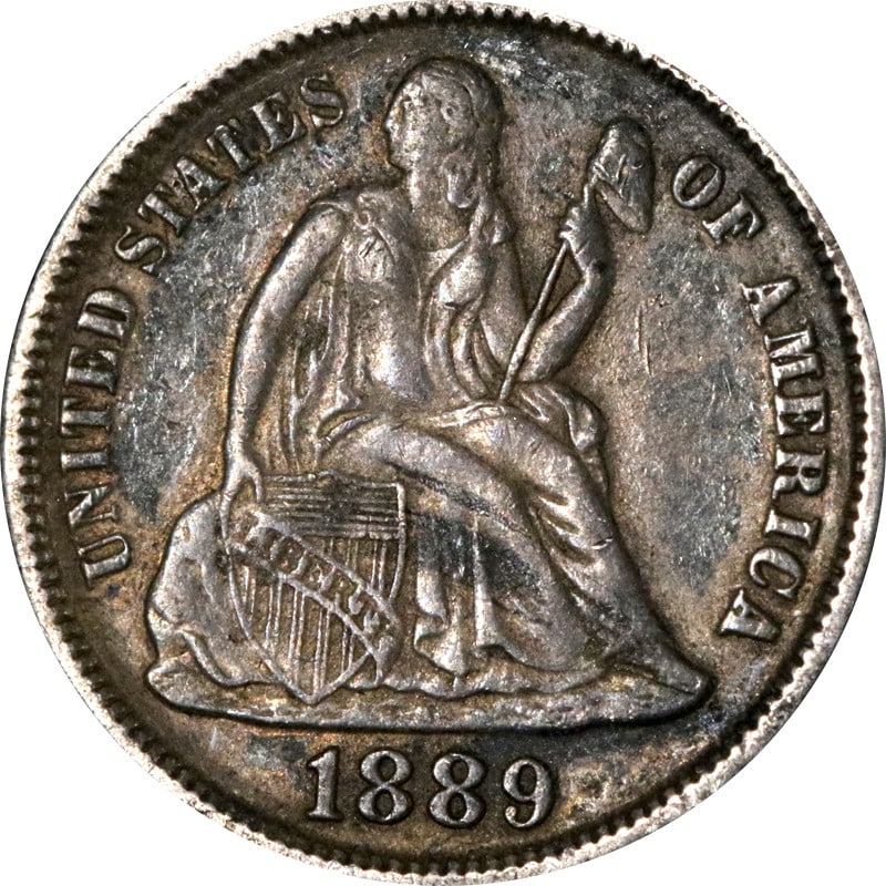 1889-P Seated Liberty Dime Silver Coin UNCERTIFIED (1 of 2)