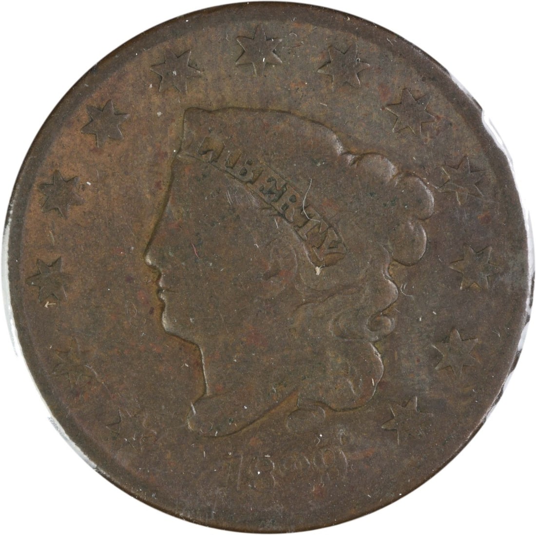 1829 Coronet Head Large Cent Copper Coin Medium Letters N-3 Variety VG (1 of 2)