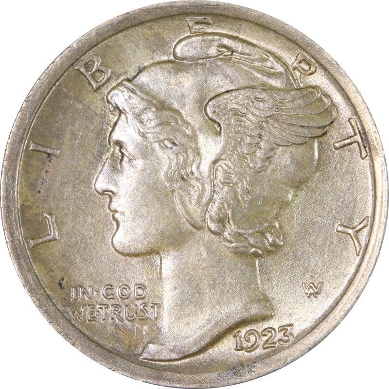 1923 Philadelphia Mint Silver Dime With Full Split Bands (1 of 2)