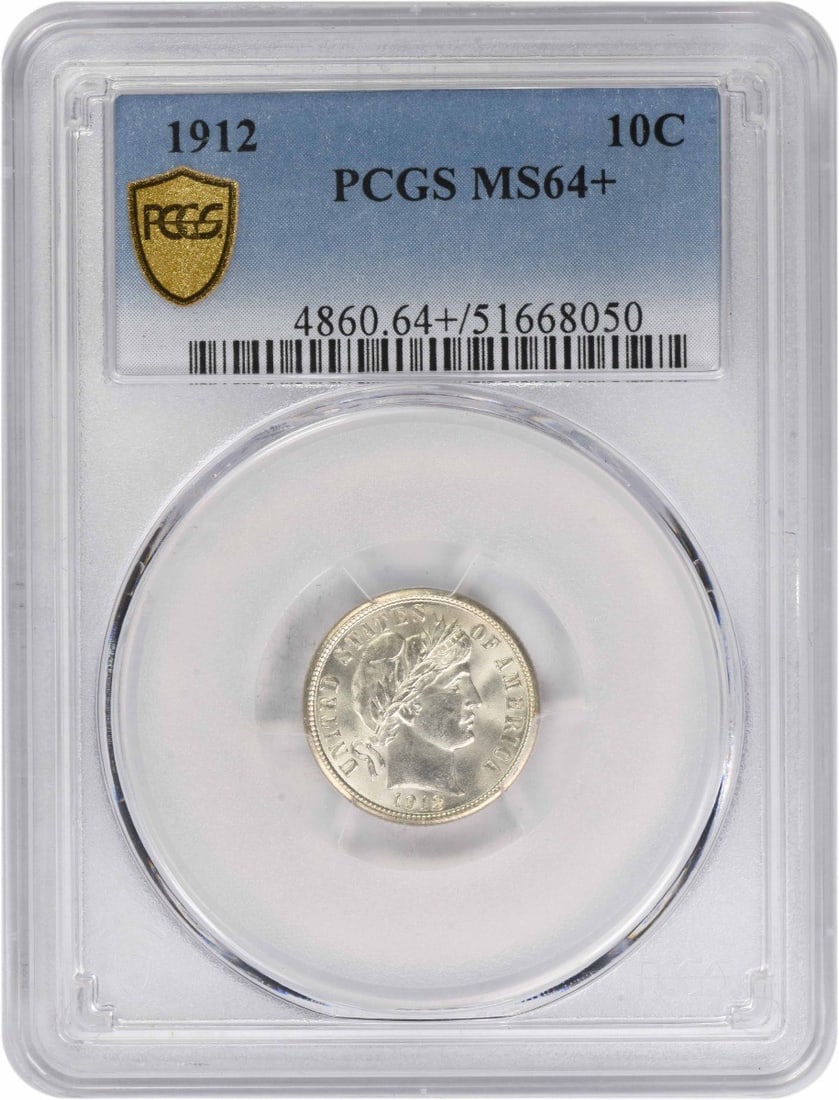 1912 Philadelphia Barber Dime MS64 Plus Uncirculated PCGS Certified (1 of 2)