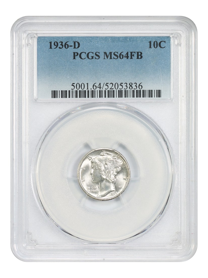 PCGS MS64FB 1936 Denver Mercury Dime 10 Cent Uncirculated Coin (1 of 4)