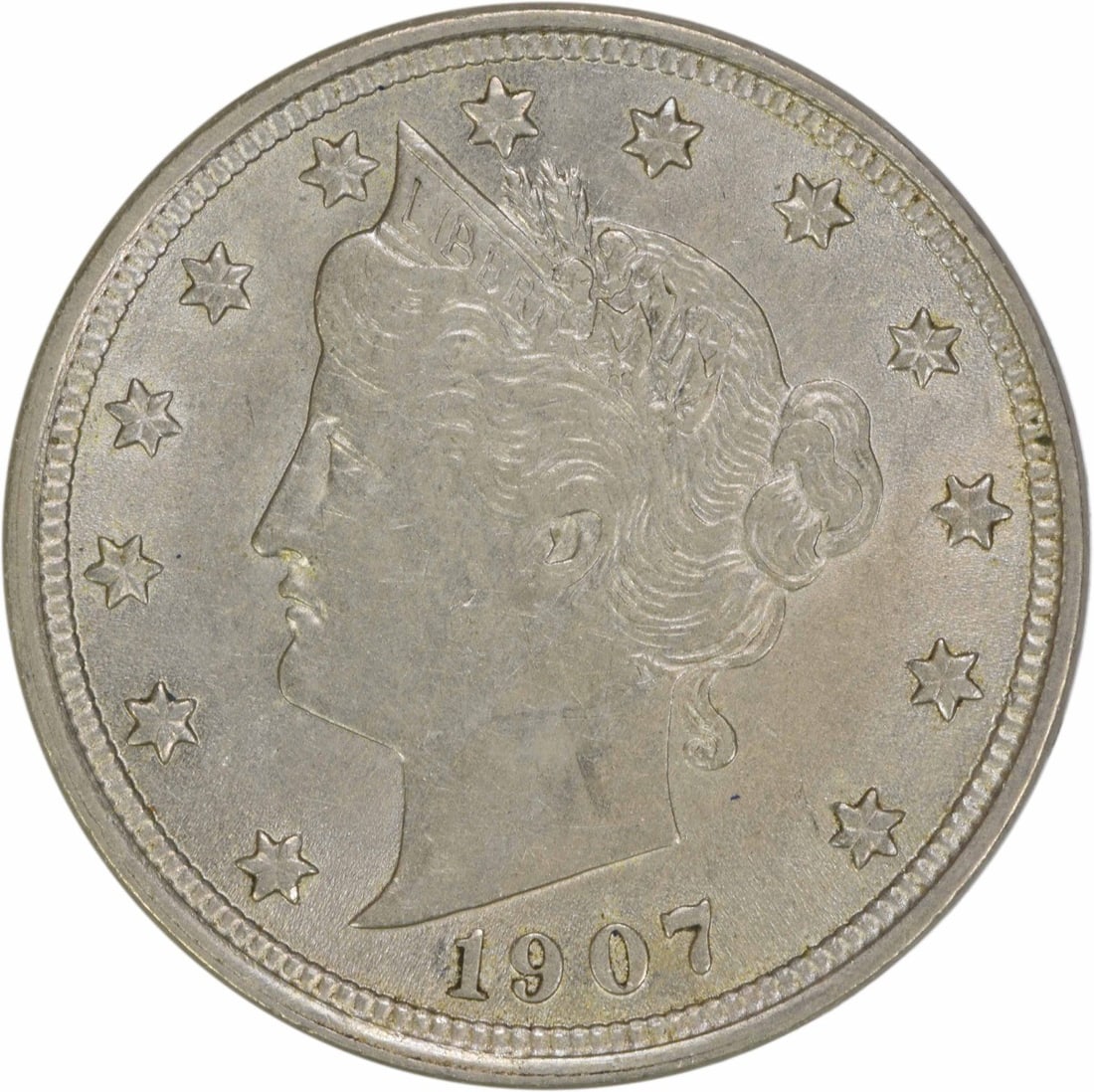 1907 Liberty Nickel AU Circulated Uncertified 5C Coin (1 of 2)