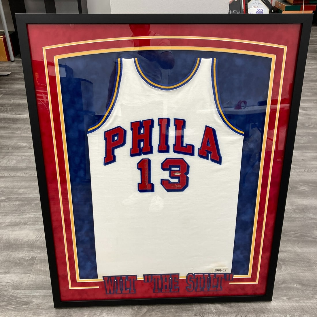 Wilt Chamberlain Signed Limited Edition Jersey Philadelphia 76ers UDA COA Framed: Wilt Chamberlain Signed Limited Edition Jersey Philadelphia 76ers UDA COA Framed This authentic Philadelphia Warriors jersey is signed by basketball legend Wilt Chamberlain. Designed as a home white j