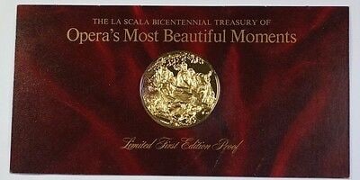Gold-Plated Sterling Silver Medal La Scala Opera Tristan and Isolde by Franklin Mint: Gold-Plated Sterling Silver Medal La Scala Opera Tristan and Isolde by Franklin Mint This La Scala Opera's Most Beautiful Moments medal commemorates the 200th anniversary of the La Scala Opera in Mila