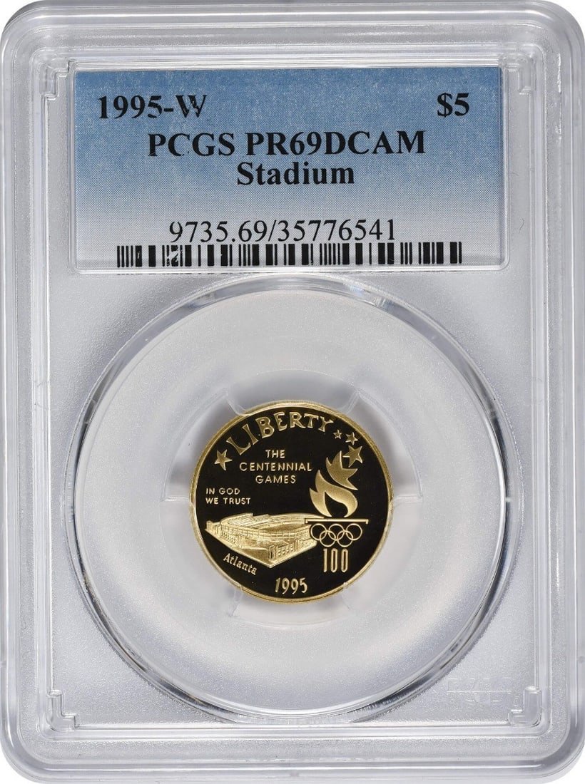 1995-W $5 Gold Proof Olympic Stadium Coin PCGS PR69DCAM (1 of 2)