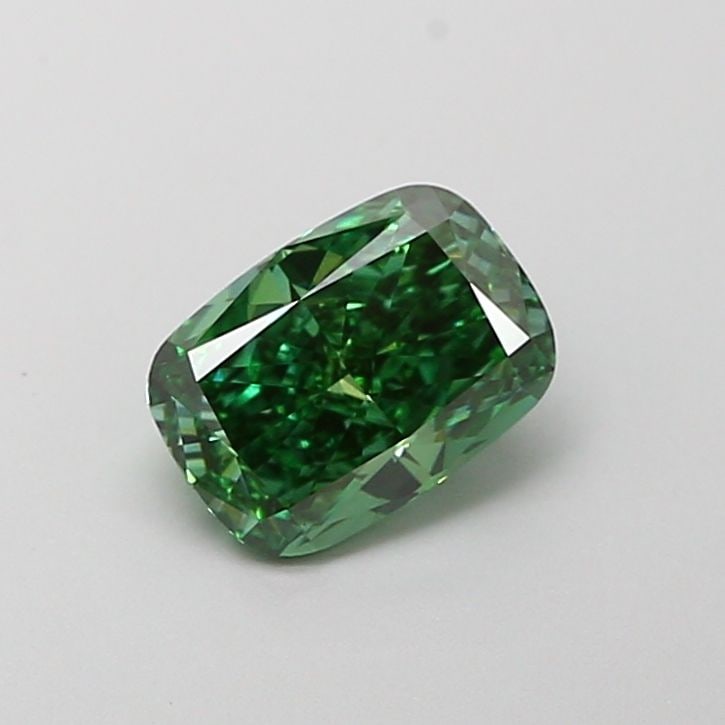 Loose Diamond - CUSHION MODIFIED 1.05ct Fancy Vivid Green VVS2: Loose Diamond - CUSHION MODIFIED 1.05ct Fancy Vivid Green VVS2 Source: This is a real non-mined Diamond that has been grown in a lab Shape: CUSHION MODIFIED Carats: 1.05 Color: Fancy Vivid Green Certi