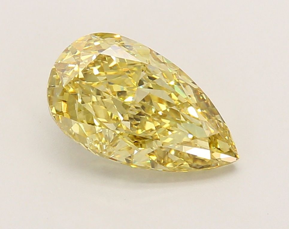 Loose Diamond - PEAR 2.1ct Fancy Intense Yellow VS1: Loose Diamond - PEAR 2.1ct Fancy Intense Yellow VS1 Source: This is a real non-mined Diamond that has been grown in a lab Shape: PEAR Carats: 2.1 Color: Fancy Intense Yellow Certification: IGI