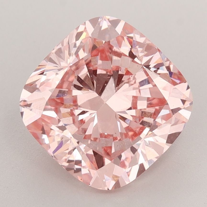 Loose Diamond - CUSHION BRILLIANT 3.26ct Fancy Vivid Pink VS2: Loose Diamond - CUSHION BRILLIANT 3.26ct Fancy Vivid Pink VS2 Source: This is a real non-mined Diamond that has been grown in a lab Shape: CUSHION BRILLIANT Carats: 3.26 Color: Fancy Vivid Pink Certif