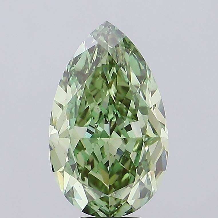 Loose Diamond - PEAR 10.32ct Fancy Vivid Green VS1: Loose Diamond - PEAR 10.32ct Fancy Vivid Green VS1 Source: This is a real non-mined Diamond that has been grown in a lab Shape: PEAR Carats: 10.32 Color: Fancy Vivid Green Certification: IGI Video: