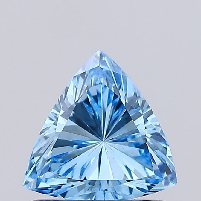Loose Diamond - TRIANGULAR 0.69ct Fancy Vivid Blue VS1: Loose Diamond - TRIANGULAR 0.69ct Fancy Vivid Blue VS1 Source: This is a real non-mined Diamond that has been grown in a lab Shape: TRIANGULAR Carats: 0.69 Color: Fancy Vivid Blue Certification: IGI