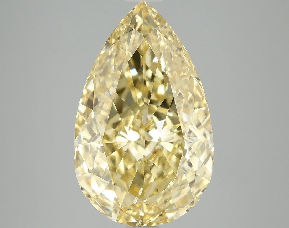 Loose Diamond - PEAR 5.01ct Fancy Vivid Yellow SI1: Loose Diamond - PEAR 5.01ct Fancy Vivid Yellow SI1 Source: This is a real non-mined Diamond that has been grown in a lab Shape: PEAR Carats: 5.01 Color: Fancy Vivid Yellow Certification: IGI Video:
