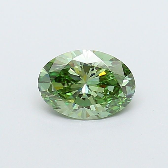 Loose Diamond - OVAL 0.85ct Fancy Vivid Green VVS2: Loose Diamond - OVAL 0.85ct Fancy Vivid Green VVS2 Source: This is a real non-mined Diamond that has been grown in a lab Shape: OVAL Carats: 0.85 Color: Fancy Vivid Green Certification: IGI Video: