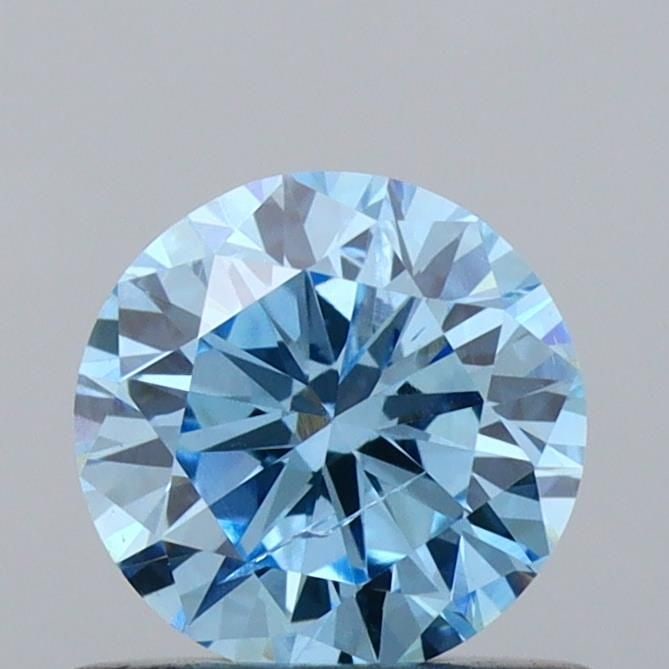 Loose Diamond - ROUND 0.61ct Fancy Vivid Blue I1: Loose Diamond - ROUND 0.61ct Fancy Vivid Blue I1 Source: This is a real non-mined Diamond that has been grown in a lab Shape: ROUND Carats: 0.61 Color: Fancy Vivid Blue Certification: IGI Video: