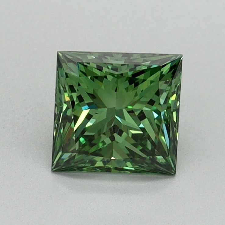Loose Diamond - PRINCESS 0.92ct Fancy Vivid Green VS2: Loose Diamond - PRINCESS 0.92ct Fancy Vivid Green VS2 Source: This is a real non-mined Diamond that has been grown in a lab Shape: PRINCESS Carats: 0.92 Color: Fancy Vivid Green Certification: IGI