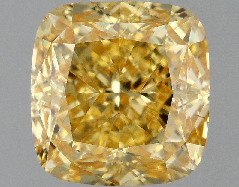 Loose Diamond - CUSHION MODIFIED 1.97ct Fancy Vivid Yellow VS1: Loose Diamond - CUSHION MODIFIED 1.97ct Fancy Vivid Yellow VS1 Source: This is a real non-mined Diamond that has been grown in a lab Shape: CUSHION MODIFIED Carats: 1.97 Color: Fancy Vivid Yellow