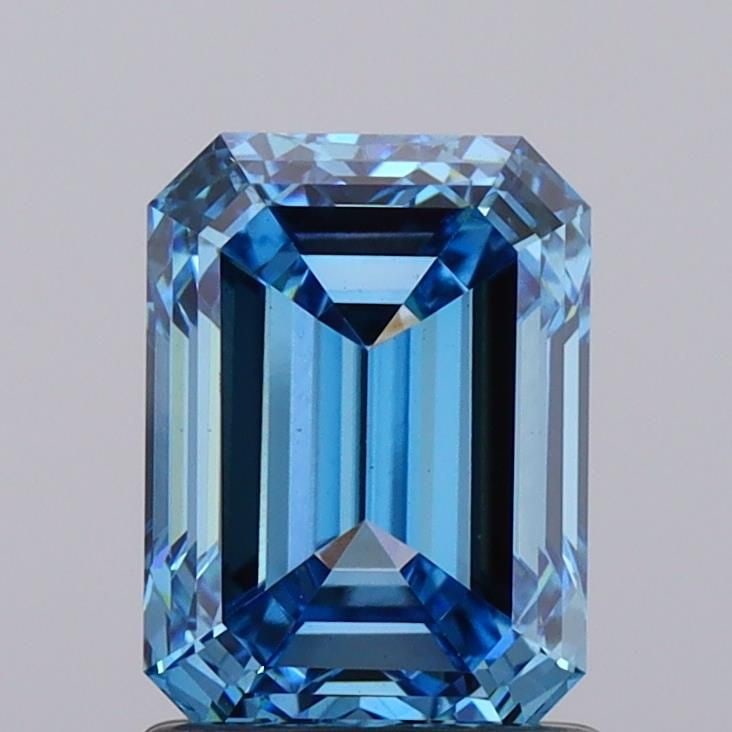 Loose Diamond - EMERALD 1.56ct Fancy Vivid Blue VS1: Loose Diamond - EMERALD 1.56ct Fancy Vivid Blue VS1 Source: This is a real non-mined Diamond that has been grown in a lab Shape: EMERALD Carats: 1.56 Color: Fancy Vivid Blue Certification: IGI Video:
