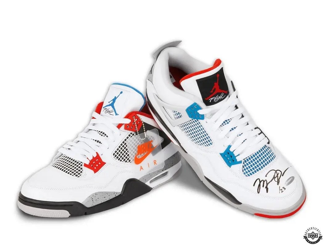 Michael Jordan Signed Nike Air Jordan 4 Retro What The Limited Edition 23: Michael Jordan Signed Nike Air Jordan 4 Retro What The Limited Edition 23 Own a piece of basketball history with these Michael Jordan signed Nike Air Jordan 4 Retro What The shoes. This original pair,