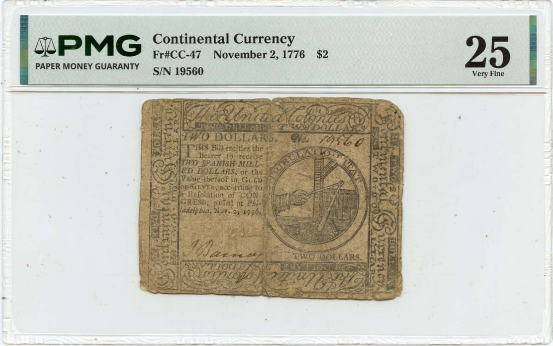 May 9 1776 Continental Currency Seven Dollar Note PMG VF25 (1 of 2)