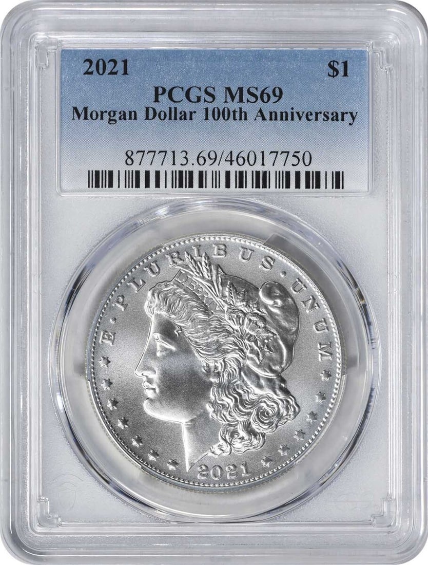 2021 Morgan Silver Dollar MS69 PCGS Uncirculated 99.9% Silver (1 of 2)
