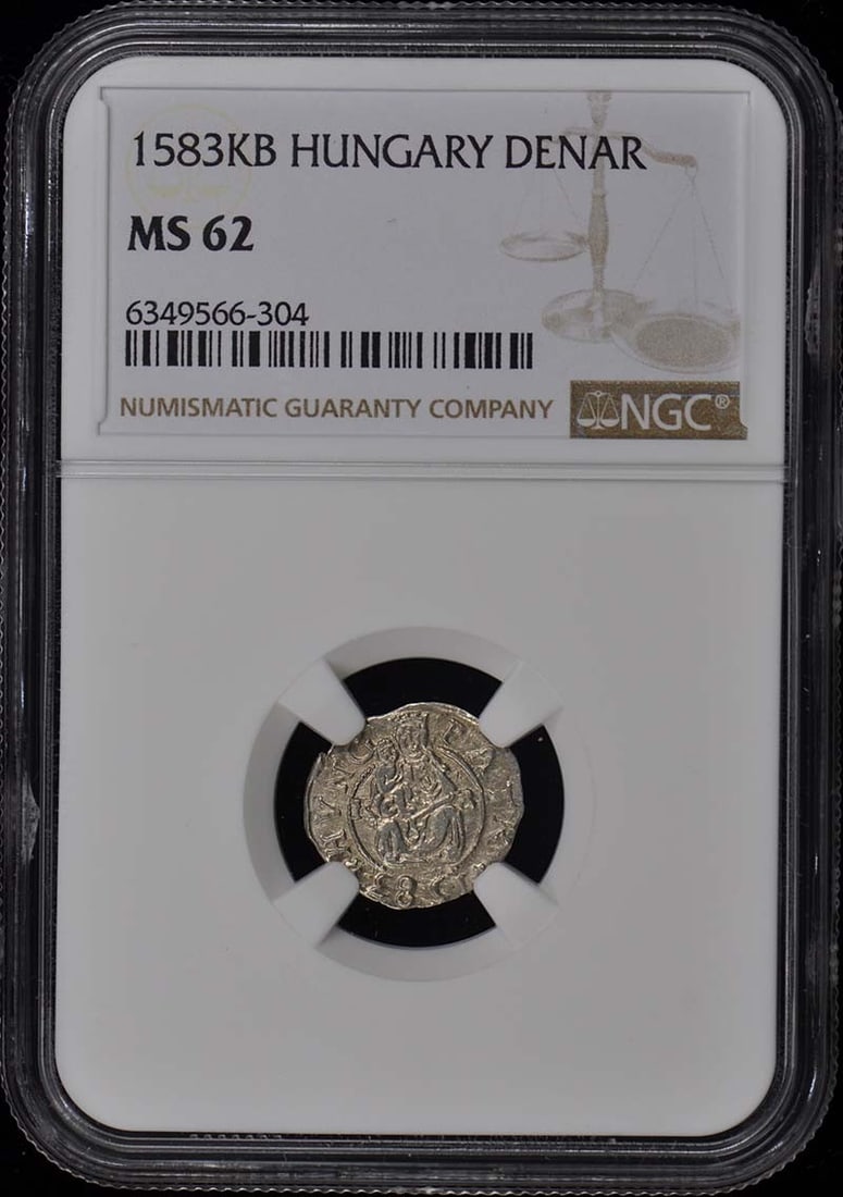 1583KB Hungary Denar Rudolf Madonna and Child NGC MS62 Uncirculated: 1583KB Hungary Denar Rudolf Madonna and Child NGC MS62 Uncirculated This exquisite Hungary Denar features a stunning depiction of the Madonna and Child, showcasing remarkable artistry from its era. Gr