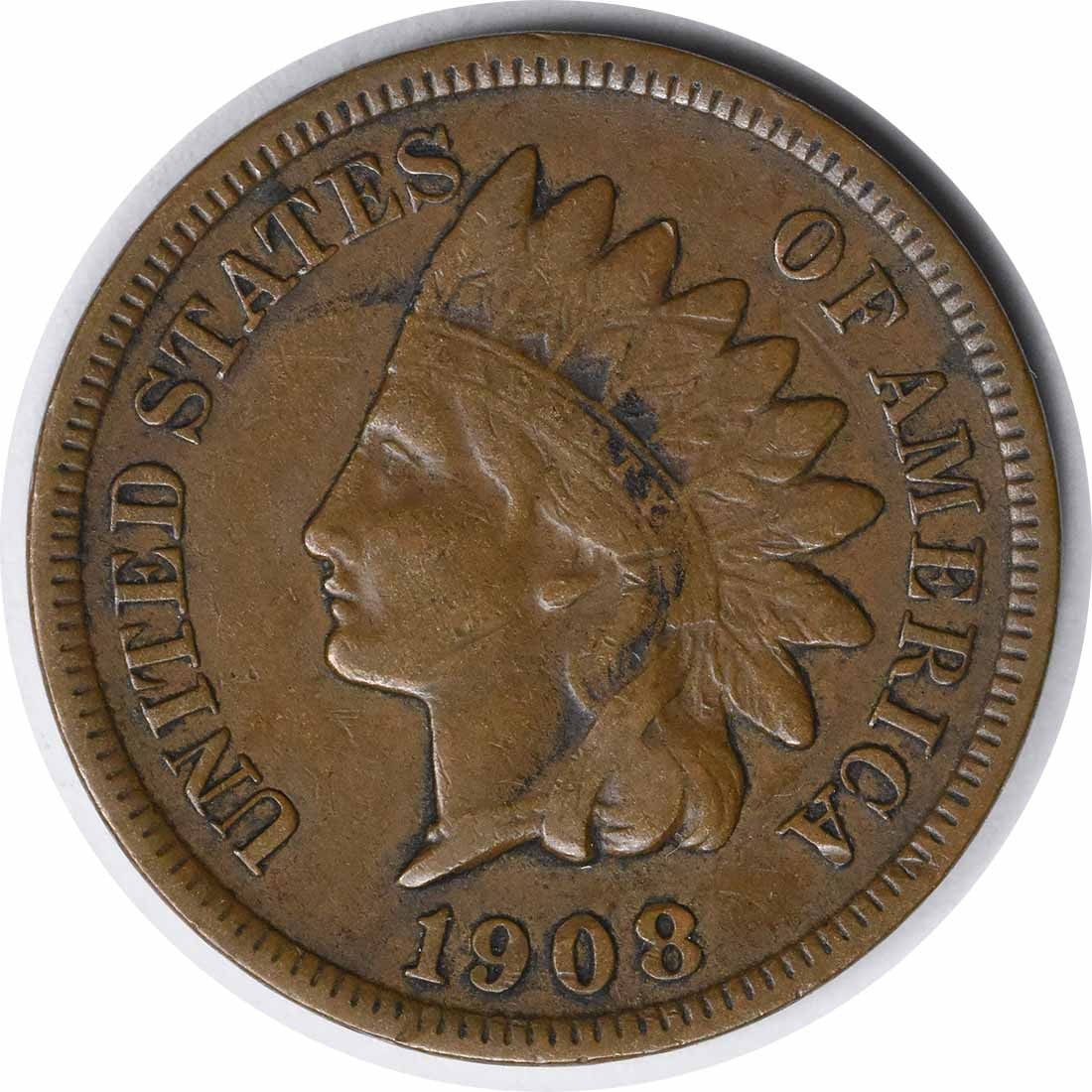 1908-S Indian Head Cent VF Uncertified Copper Coin (1 of 2)