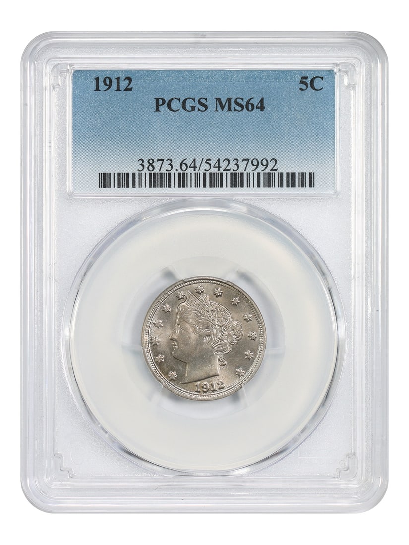 1912 Liberty Nickel 5 Cent Coin PCGS MS64 Certified Uncirculated (1 of 4)
