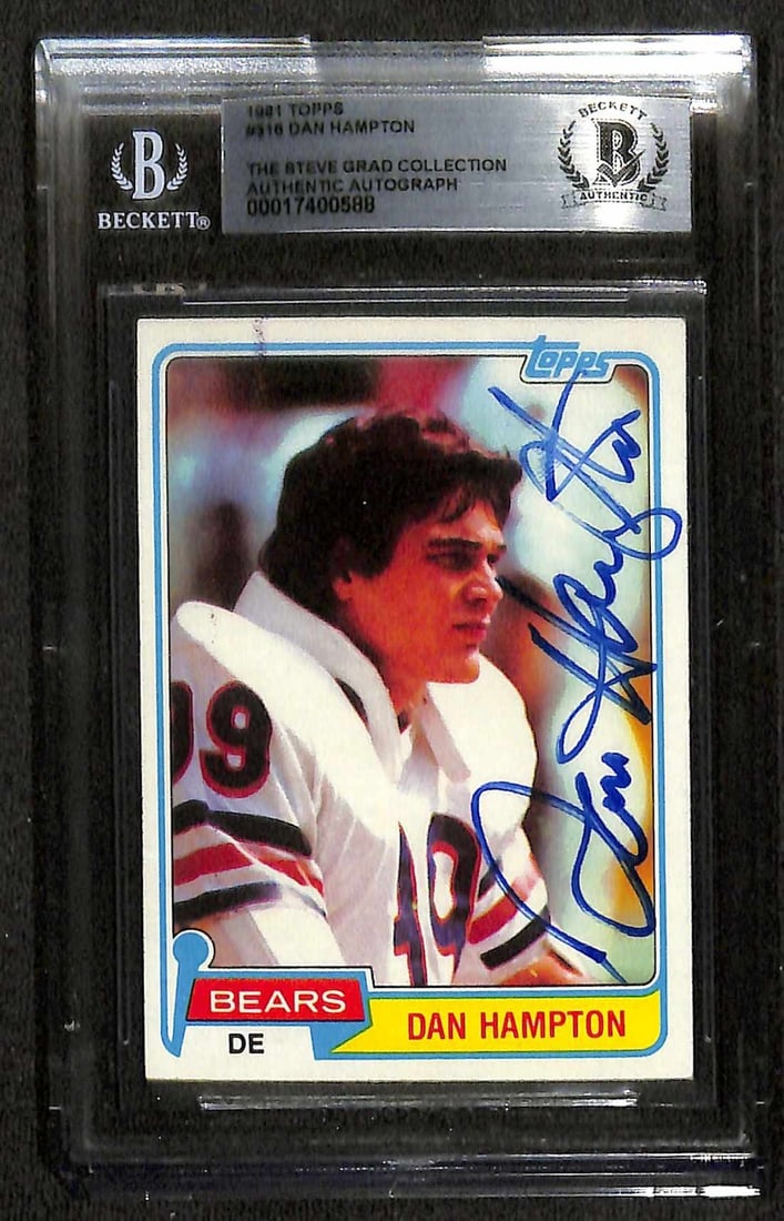 Dan Hampton Signed 1981 Topps Rookie Card Beckett Authenticated (1 of 1)