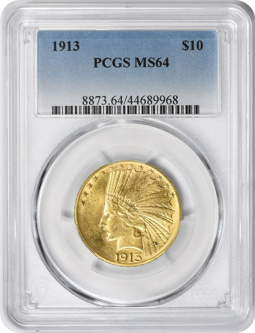 1913 $10 Gold Indian Coin MS64 PCGS Augustus Saint Gaudens (1 of 4)