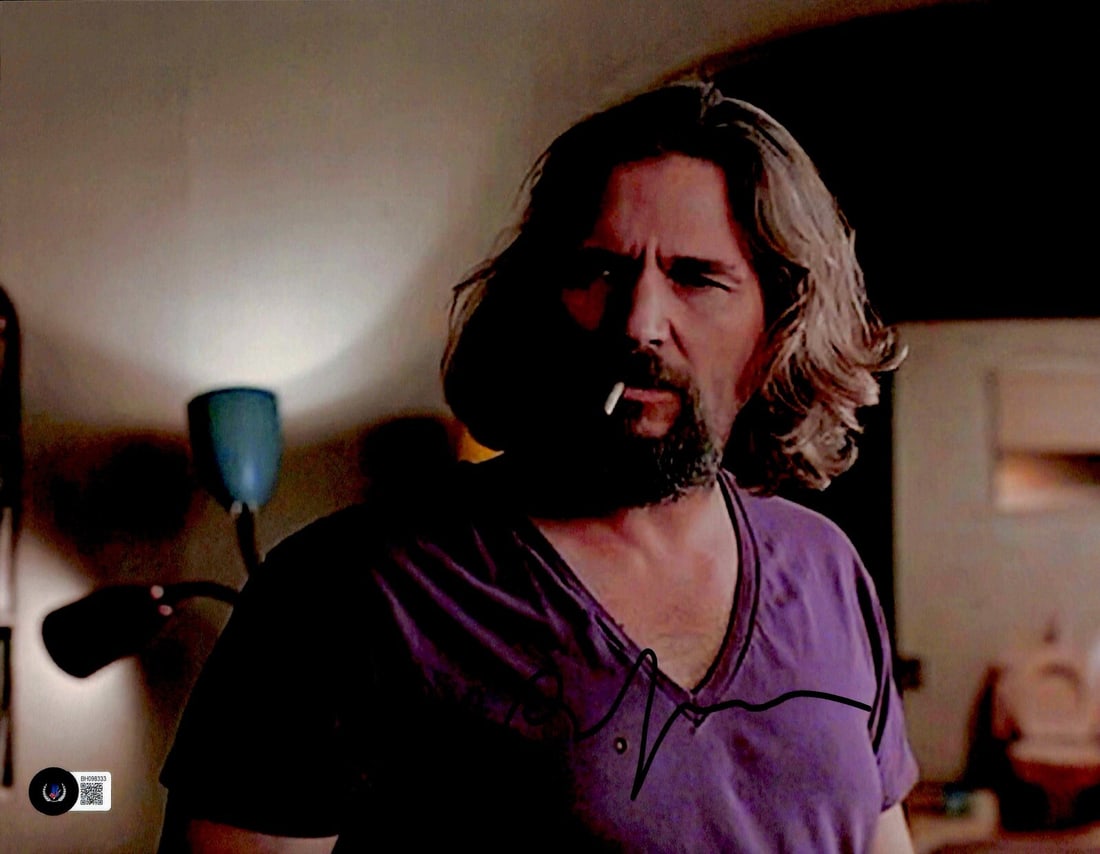 11x14 Photo Signed by Jeff Bridges as The Dude with Beckett Authentication: 11x14 Photo Signed by Jeff Bridges as The Dude with Beckett Authentication This is an original 11x14 photograph signed by Jeff Bridges, who portrayed "The Dude" in the film The Big Lebowski. The autog