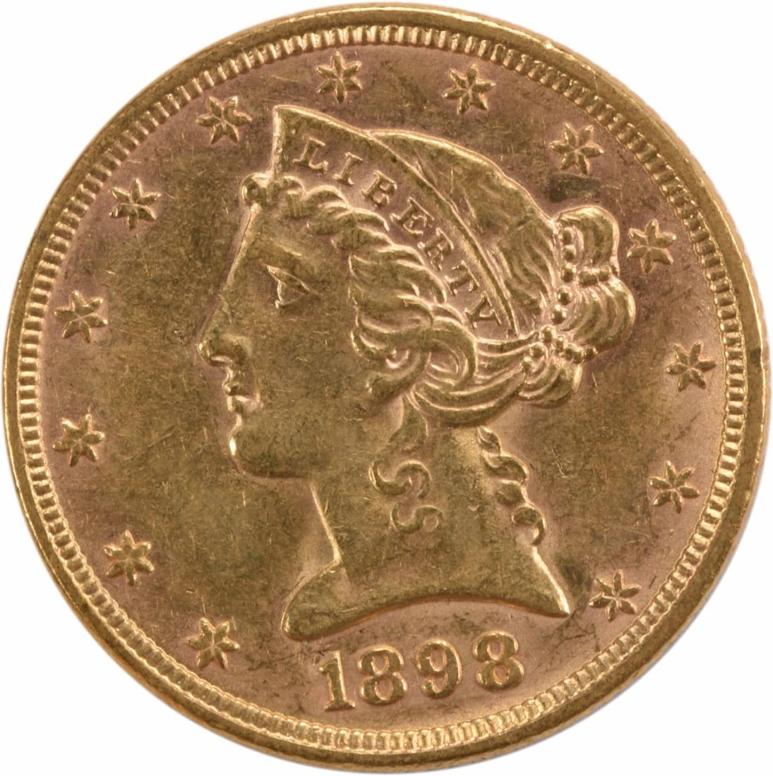 1898 $5 Gold Liberty Head Coin Brilliant Uncirculated Uncertified (1 of 2)