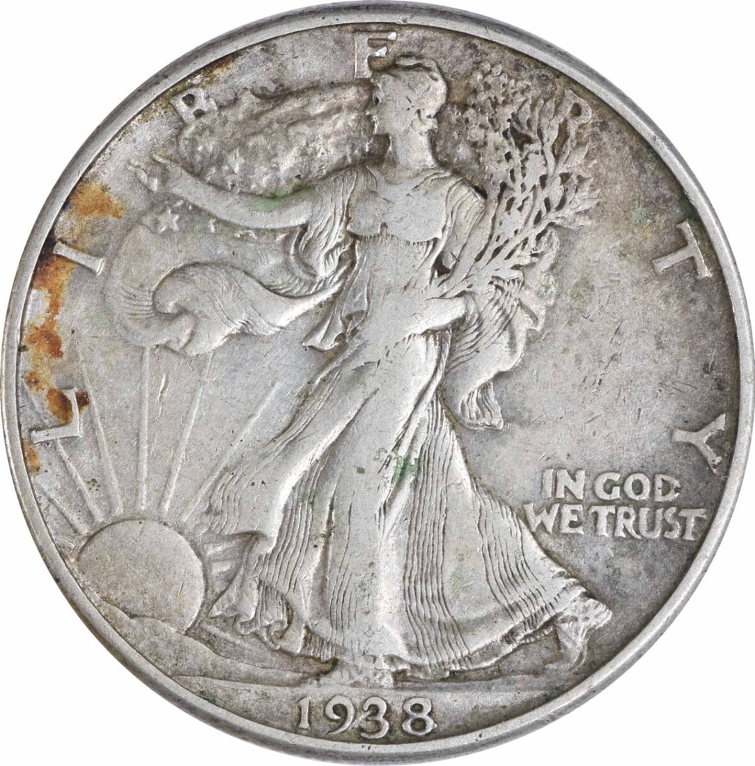 1938-D Walking Liberty Half Dollar 90% Silver VF Uncertified (1 of 2)