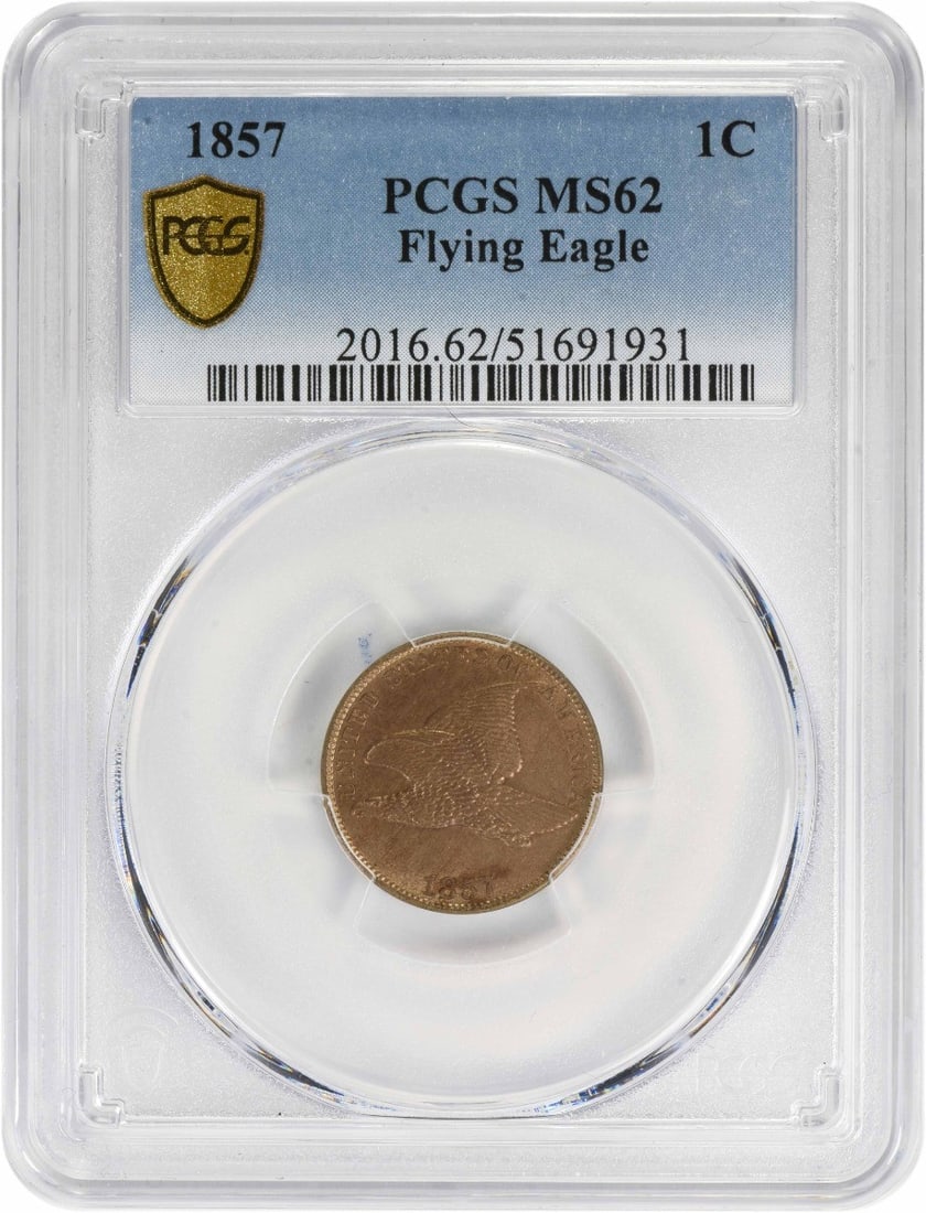 1857 Flying Eagle Cent MS62 Uncirculated PCGS Certified (1 of 4)