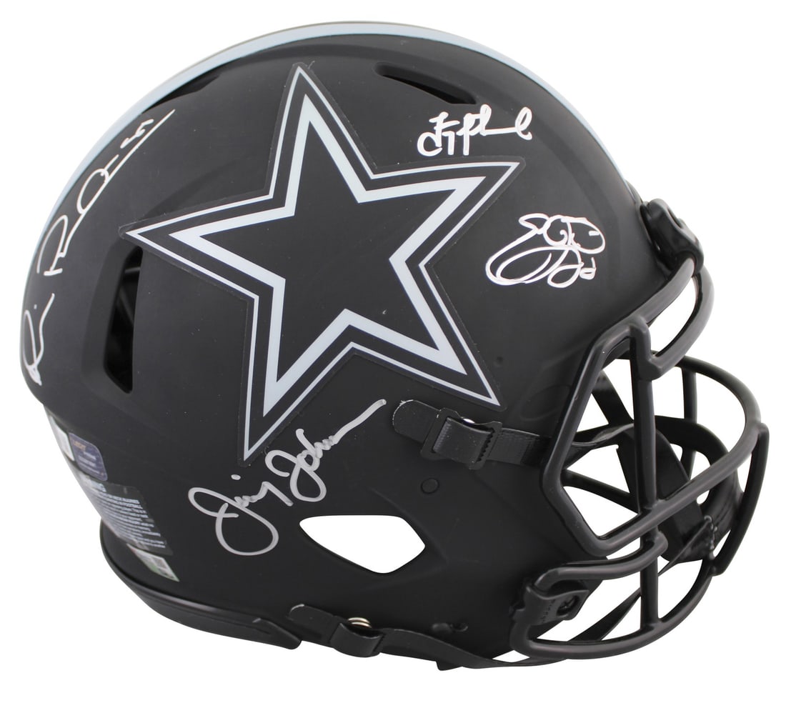 Dallas Cowboys Signed Eclipse Full Size Helmet Aikman Smith Irvin Johnson BAS (1 of 4)